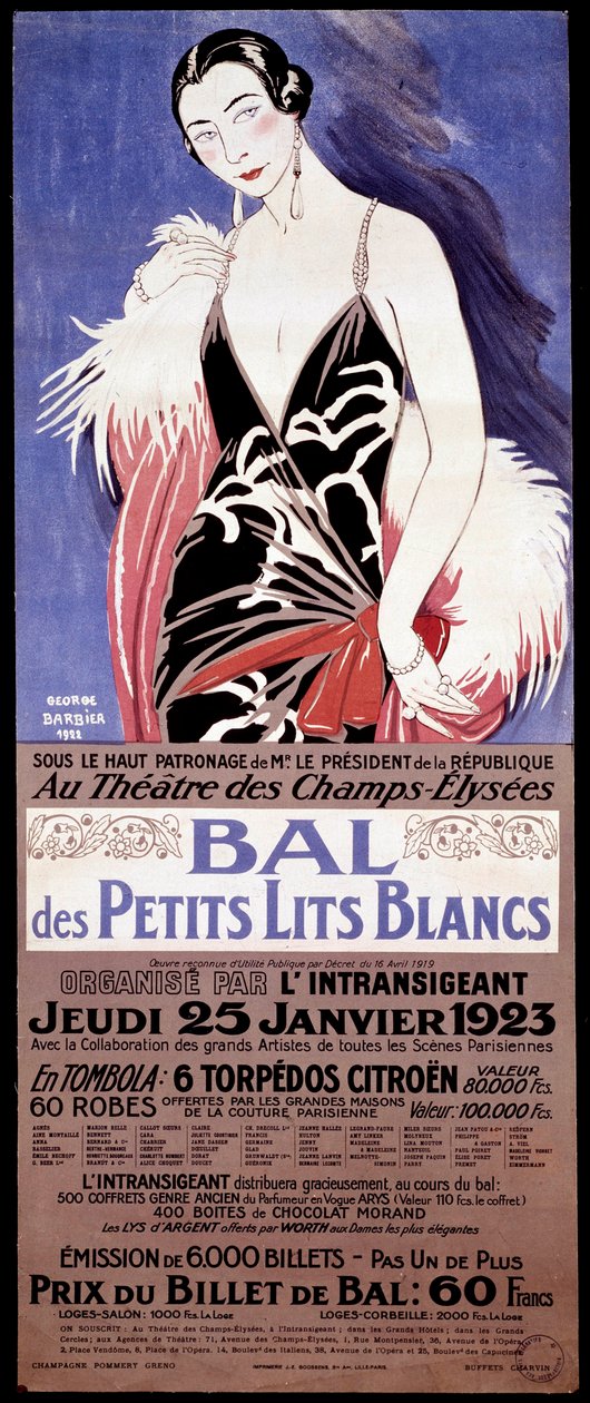 Plakat "" Au Theatre des Champs-Elysees - Le bal des petits lits blanc arrangerer af l