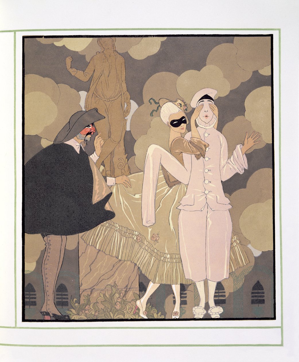 Overraskelse (akvarel på papir) af Georges Barbier