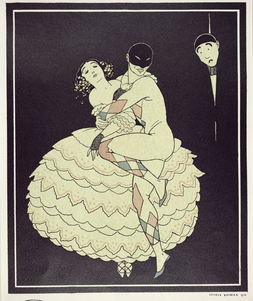 Tamara Karsavina (1885-1978) som Columbine og Vaslav Nijinsky (1890-1950) som Harlekin i Fokines 