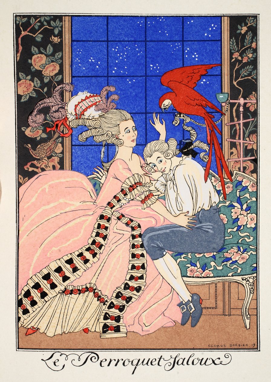 Den jaloux papegøje af Georges Barbier