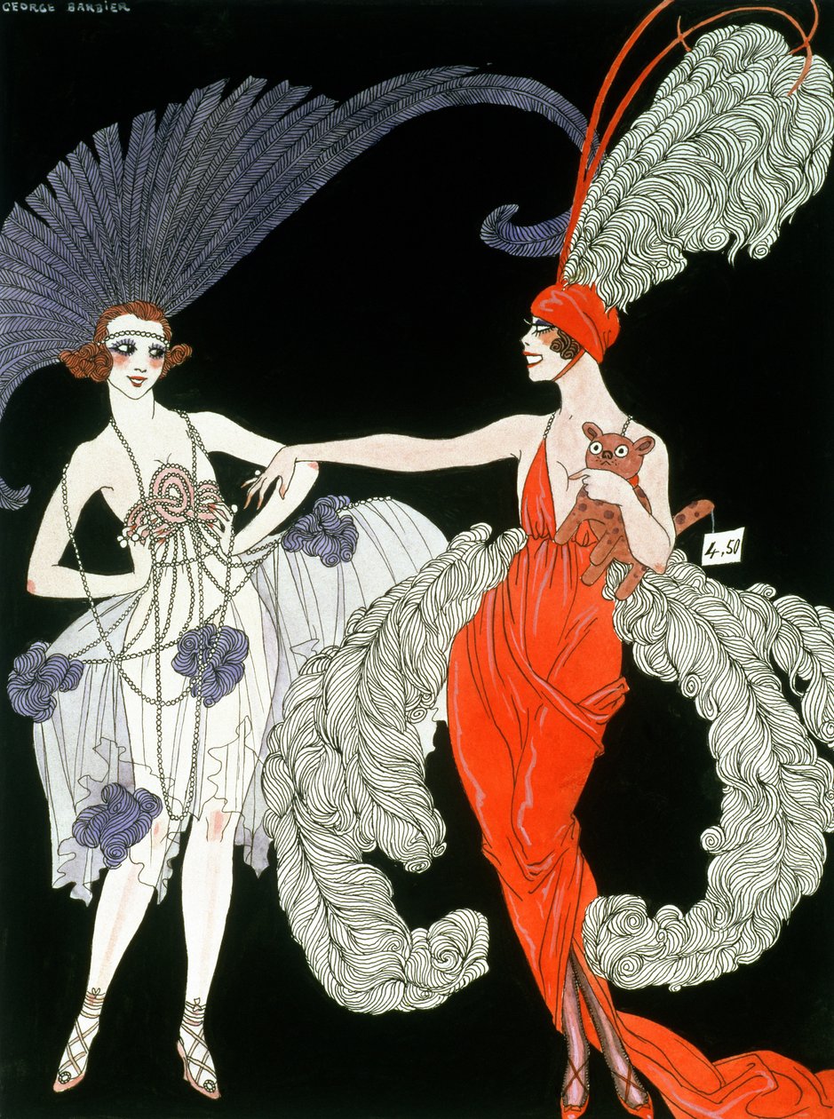 Købet (pen, blæk og akvarel på papir) af Georges Barbier