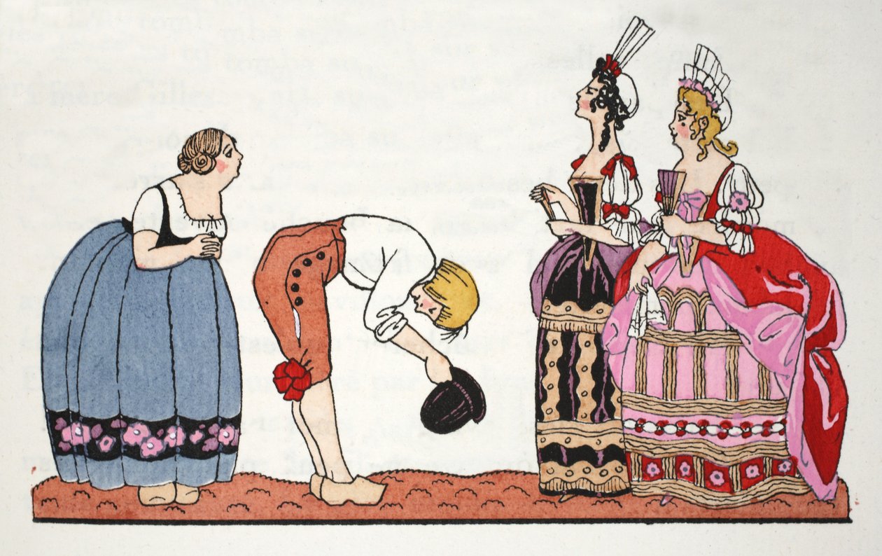 The Ugly Sisters from Askepot (pochoir print) af Georges Barbier