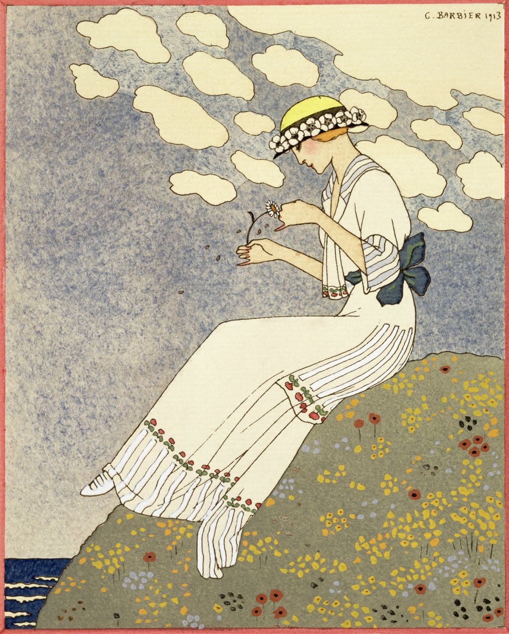 Un Peu..., design til en landkjole fra Paquin af Georges Barbier