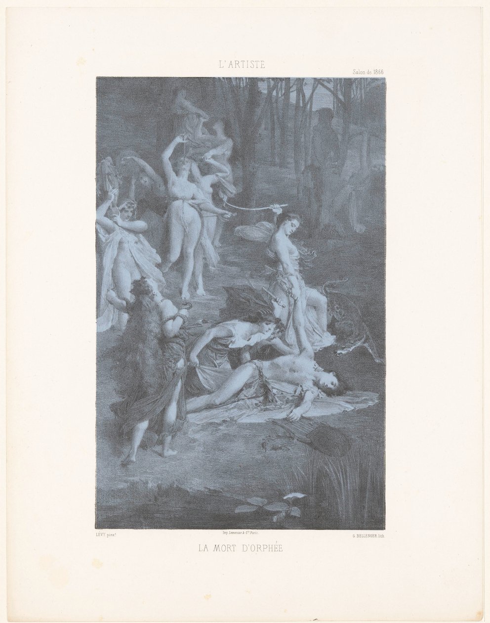 Orpheus bliver dræbt af Bacchantes La mort d