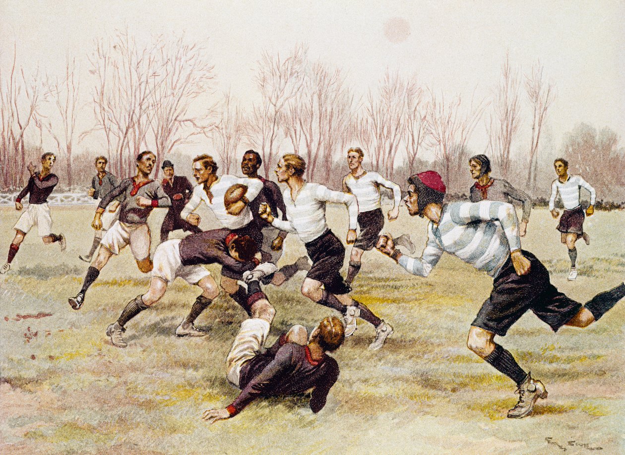 Jalkapallo (rugby), mestaruusottelu Parc de Saint Cloudissa, urheilukalenteri, helmikuu af Georges Bertin Scott