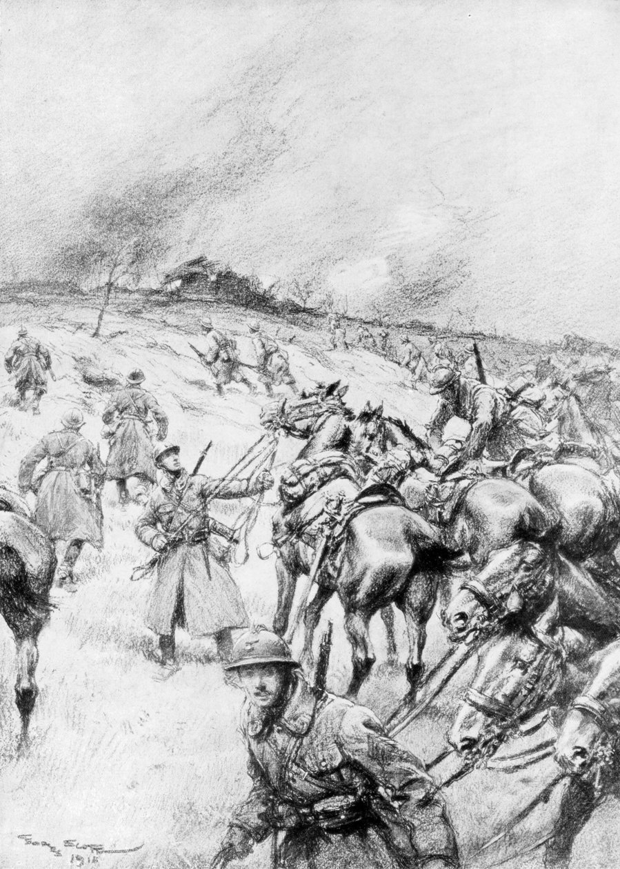Fransk kavaleri i aktion, 1918, 1926 af Georges Bertin Scott
