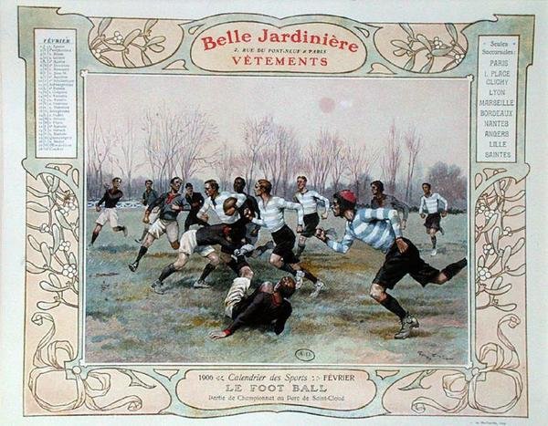 Rugby, illustration for februar fra en kalender for tøjbutikken 
