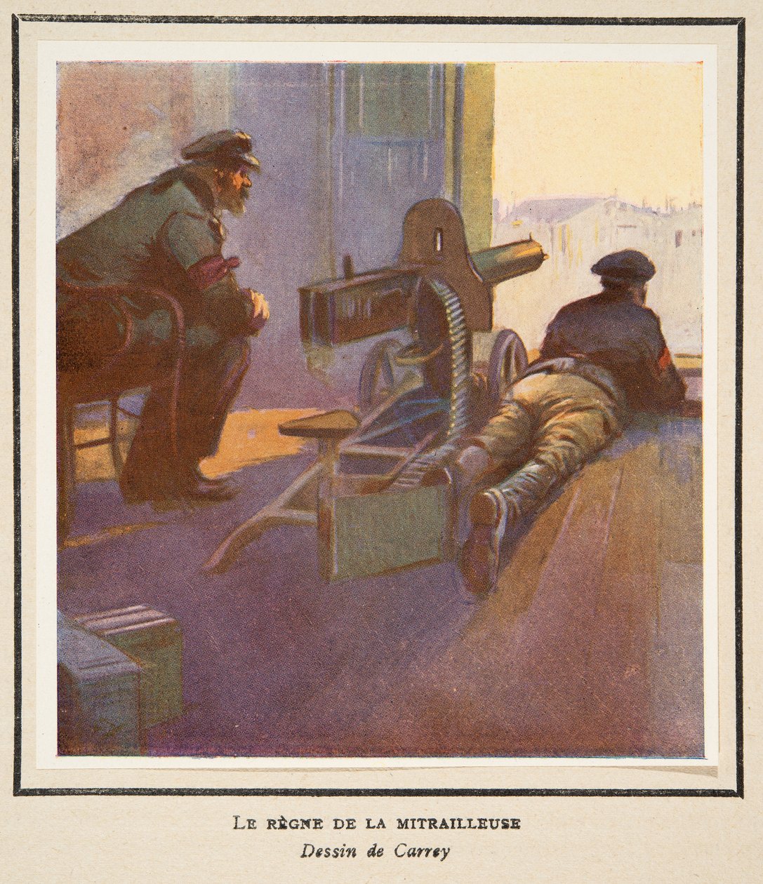The Power of the Machine Gun, fra Histoire des Soviets, pub. 1922 (farvelitografi) af Georges Carrey
