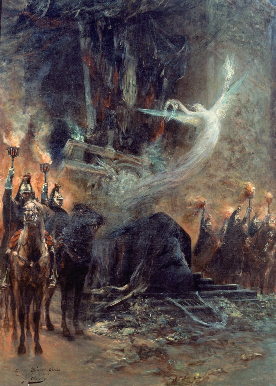 Victor Hugos begravelse: vagten under triumfbuen, 1885. af Georges Clairin