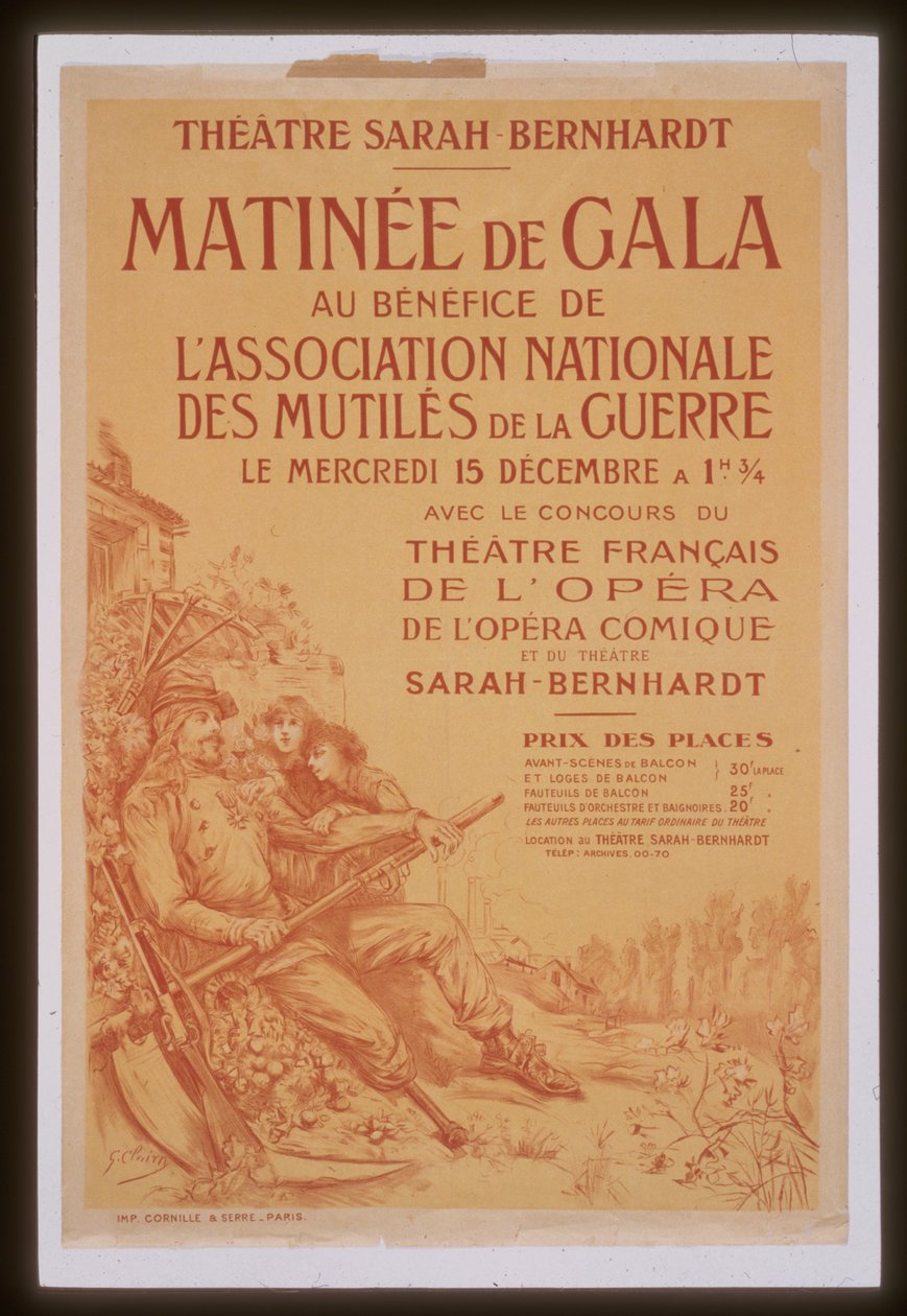 Gallamorgen til fordel for Landsforeningen af Krigslammet Sarah Bernhardt Teater af Georges Clairin