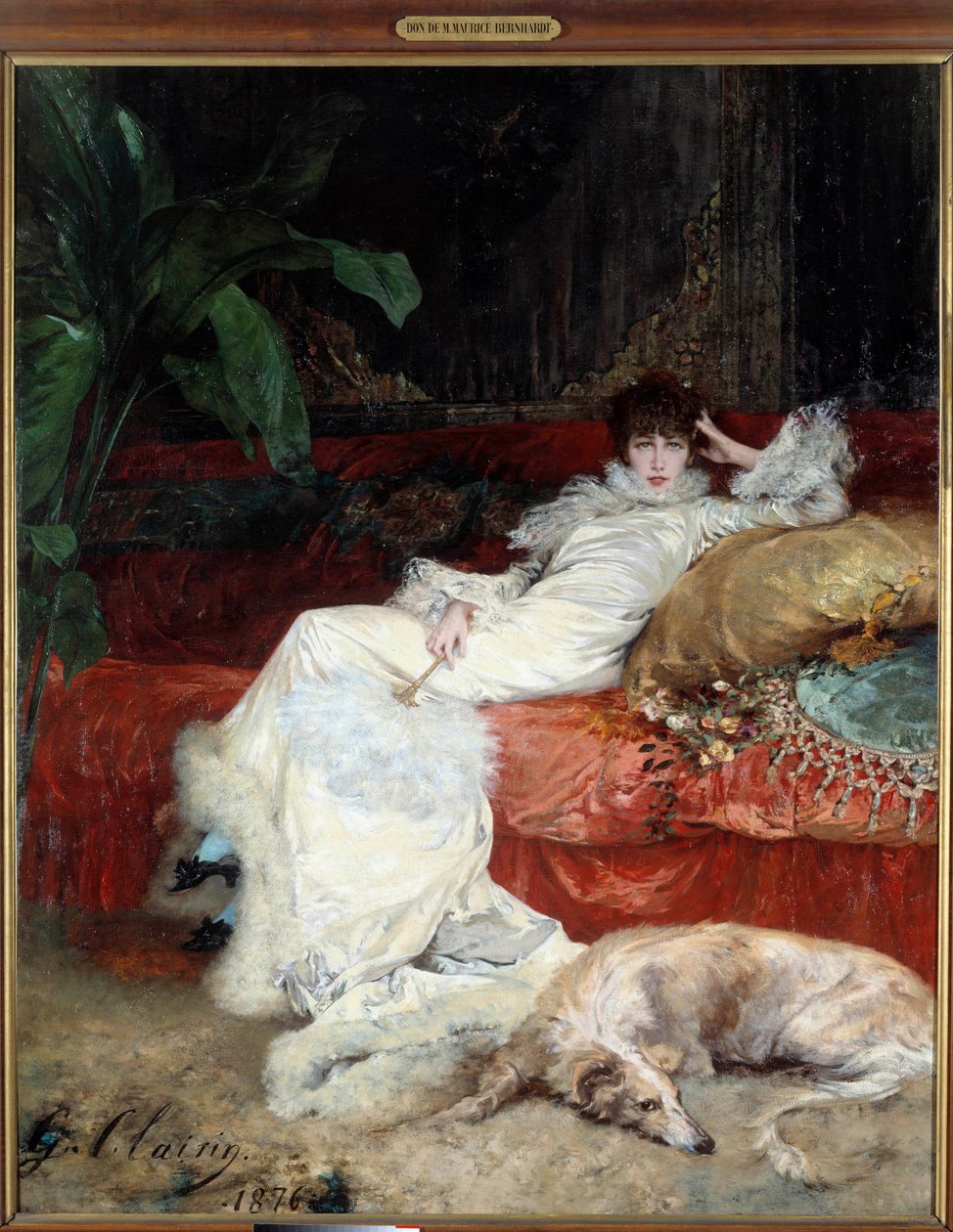 Portræt af komiker Henriette Rosine Bernard dit Sarah Bernhardt (1844-1923) af Georges Jules Victor Clairin (1843 - 1919) af Georges Clairin