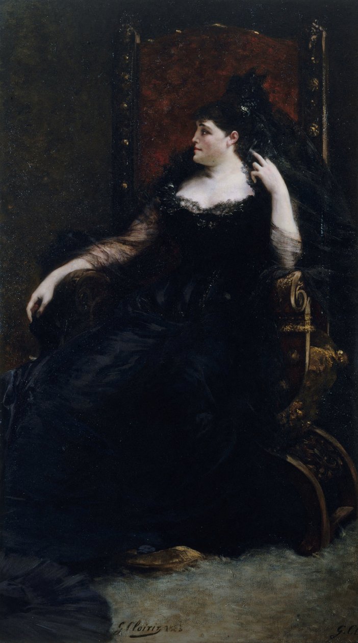Portræt af operasangerinden Gabrielle Krauss 1842-1906, 1883. af Georges Clairin
