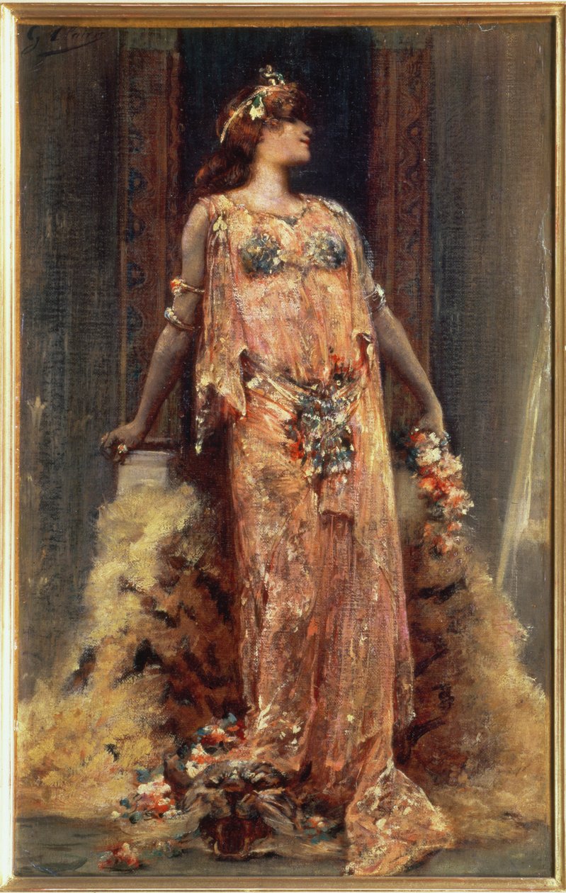 Sarah Bernhardt (1844-1923) i rollen som Cleopatra af Georges Clairin