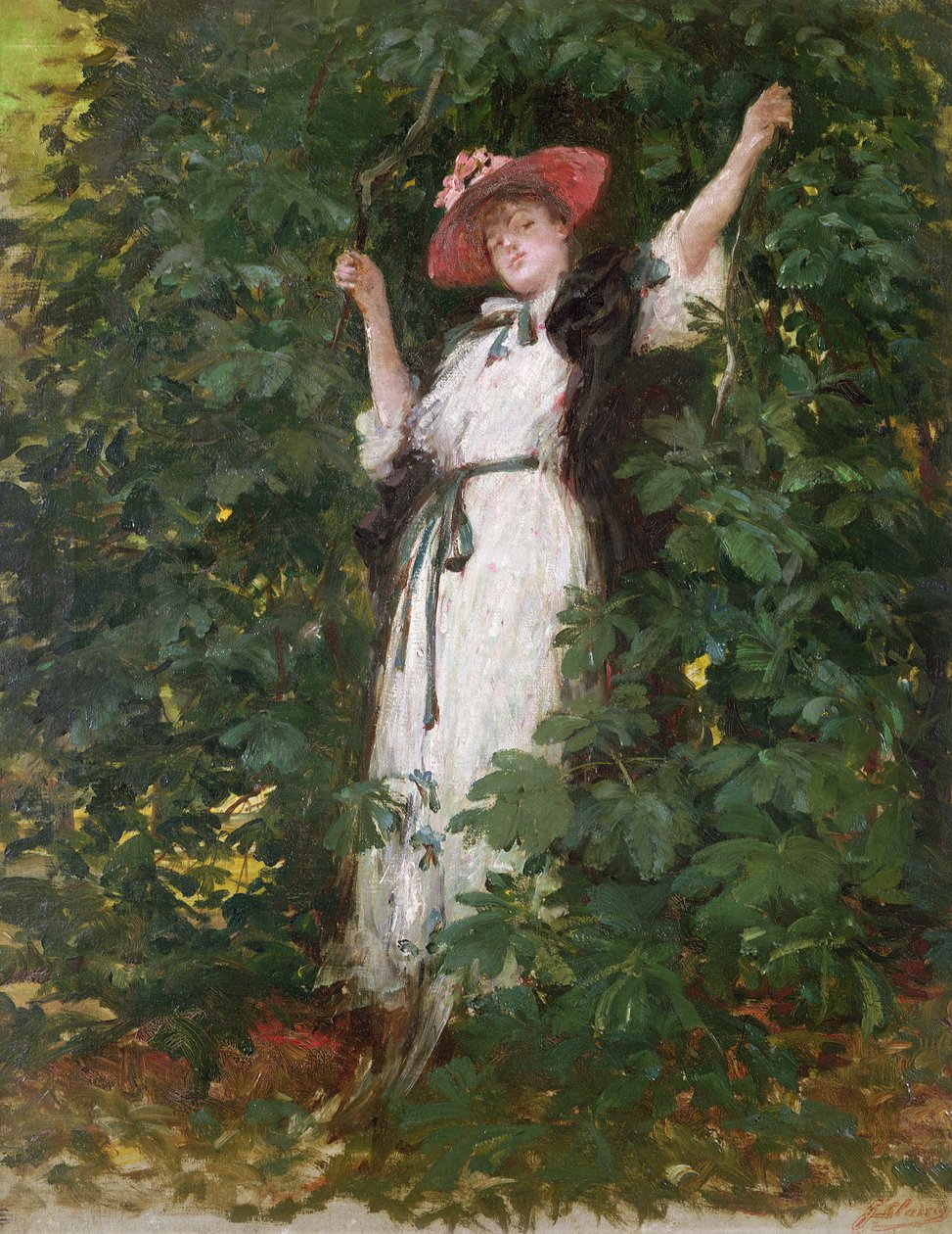 Sarah Bernhardt i træerne af Georges Clairin