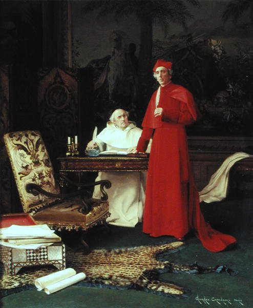 Søger inspiration (olie på panel) af Georges Croegaert