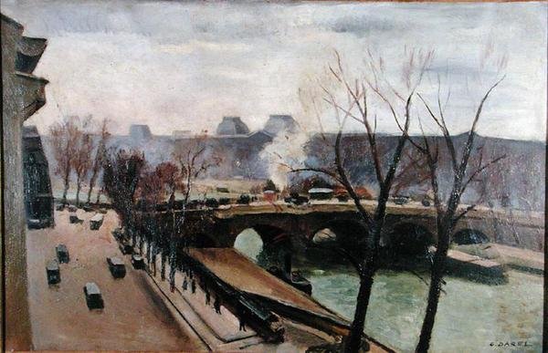 Seinen i Paris (olie på lærred) af Georges Darel