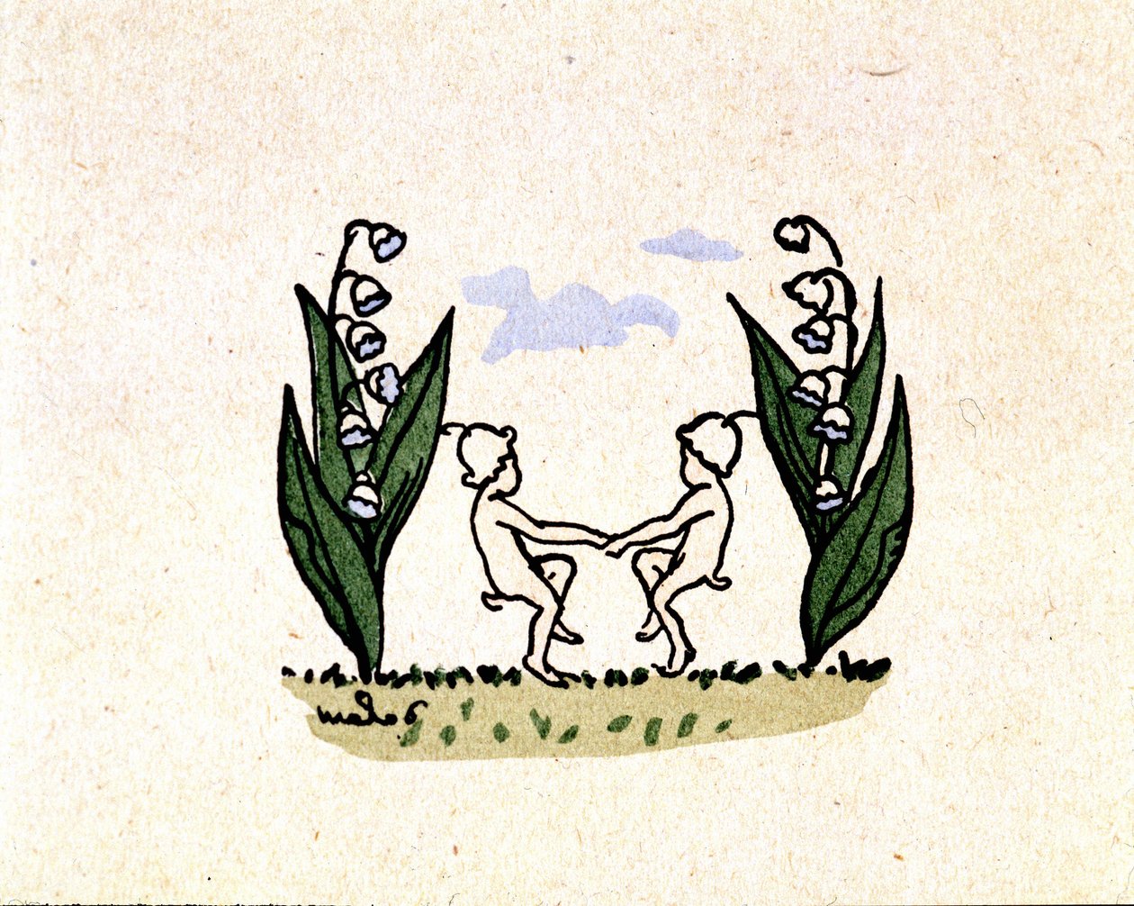 Strenge af liljekonval og dansende elvere - i "" Sur les chemins de France"" af Georges Delaw af Georges Delaw