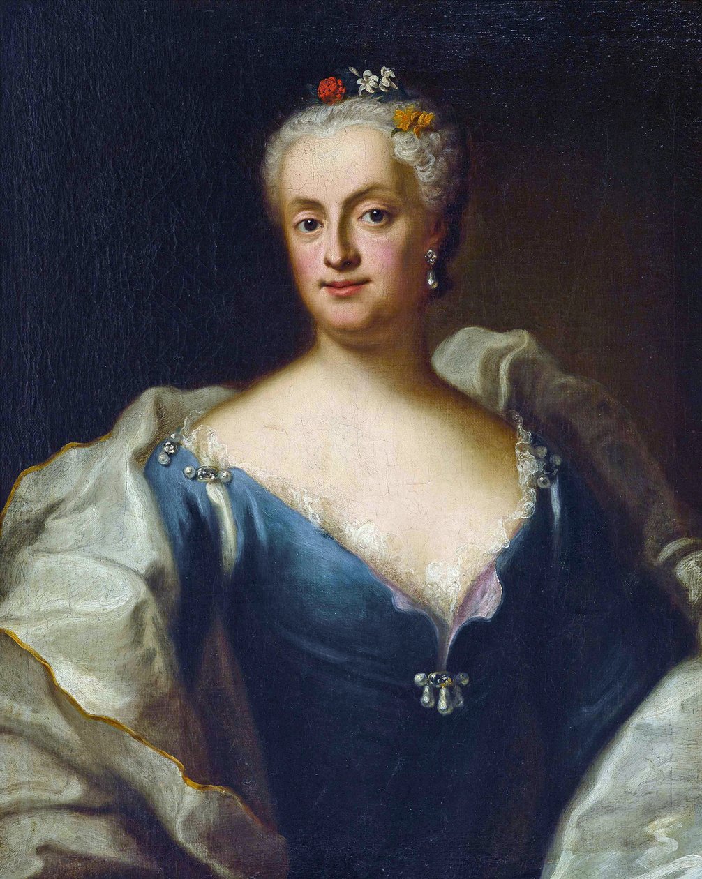 Marie-Anne de Saxe - (Marie Anne de Saxe) - Maria Anna Sophia af Sachsen, kurfyrste af Bayern (1728-1797) - George Desmarees (1697-1776). Olie på lærred Mål: 80x64,5 cm Privat samling af Georges Desmarées