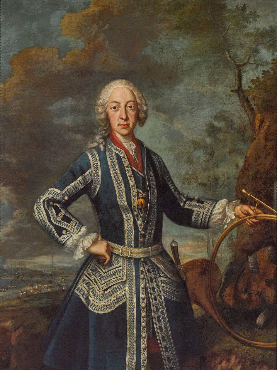 Maximilian III Joseph i jagtdragt (olie på lærred) af Georges Desmarées