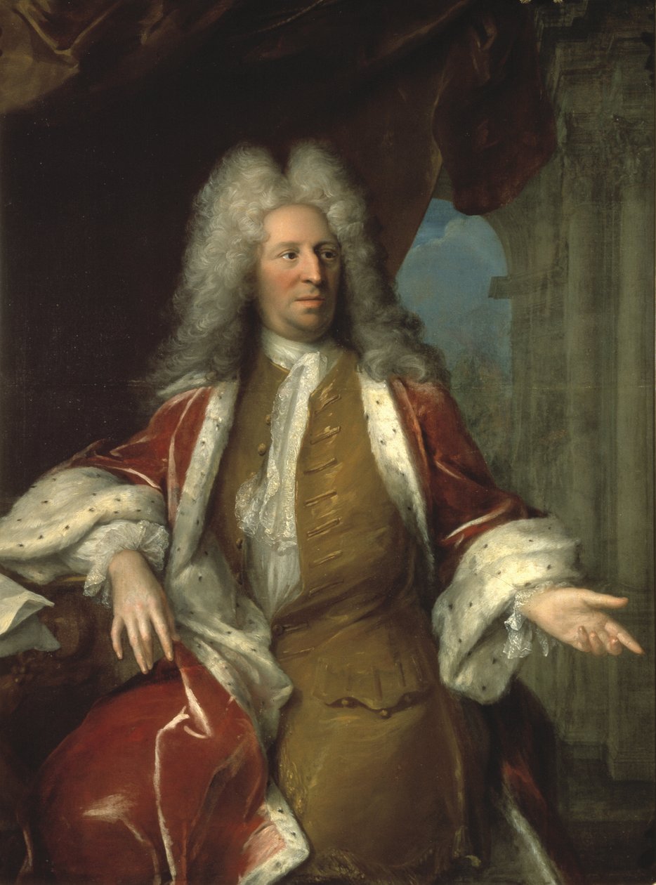 Nicodeme Tessin den Yngre, svensk arkitekt - Greve Nicodemus Tessin den Yngre (1654-1728), af Desmarees, George (1697-1776). olie på lærred af Georges Desmarées