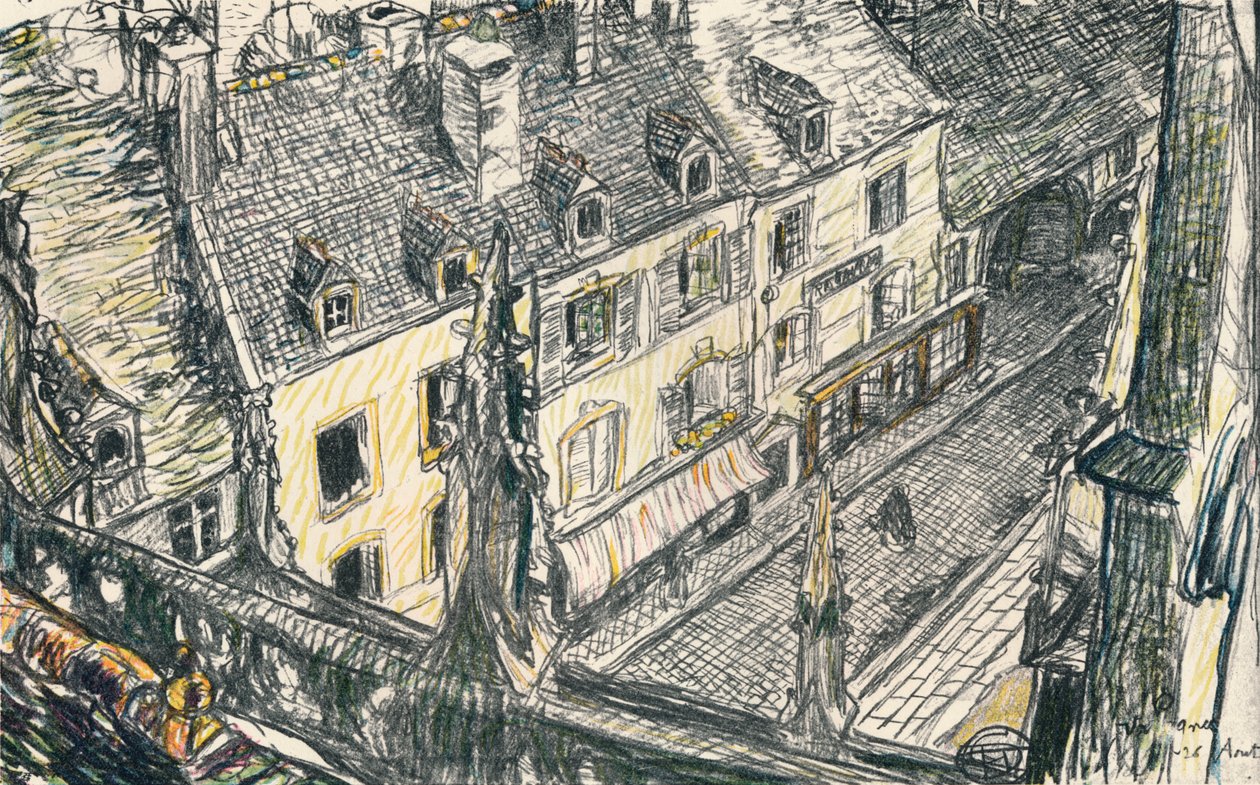 En gade i Valogne, c1911 af Georges Dupuis