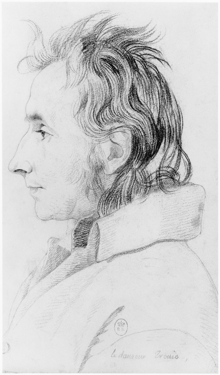 En danser, illustration fra en upubliceret afhandling af Jean Etienne Dominique Esquirol (1772-1840) om galningerne på Salpetriere-asylet, ca. 1818 af Georges Francois Gabriel