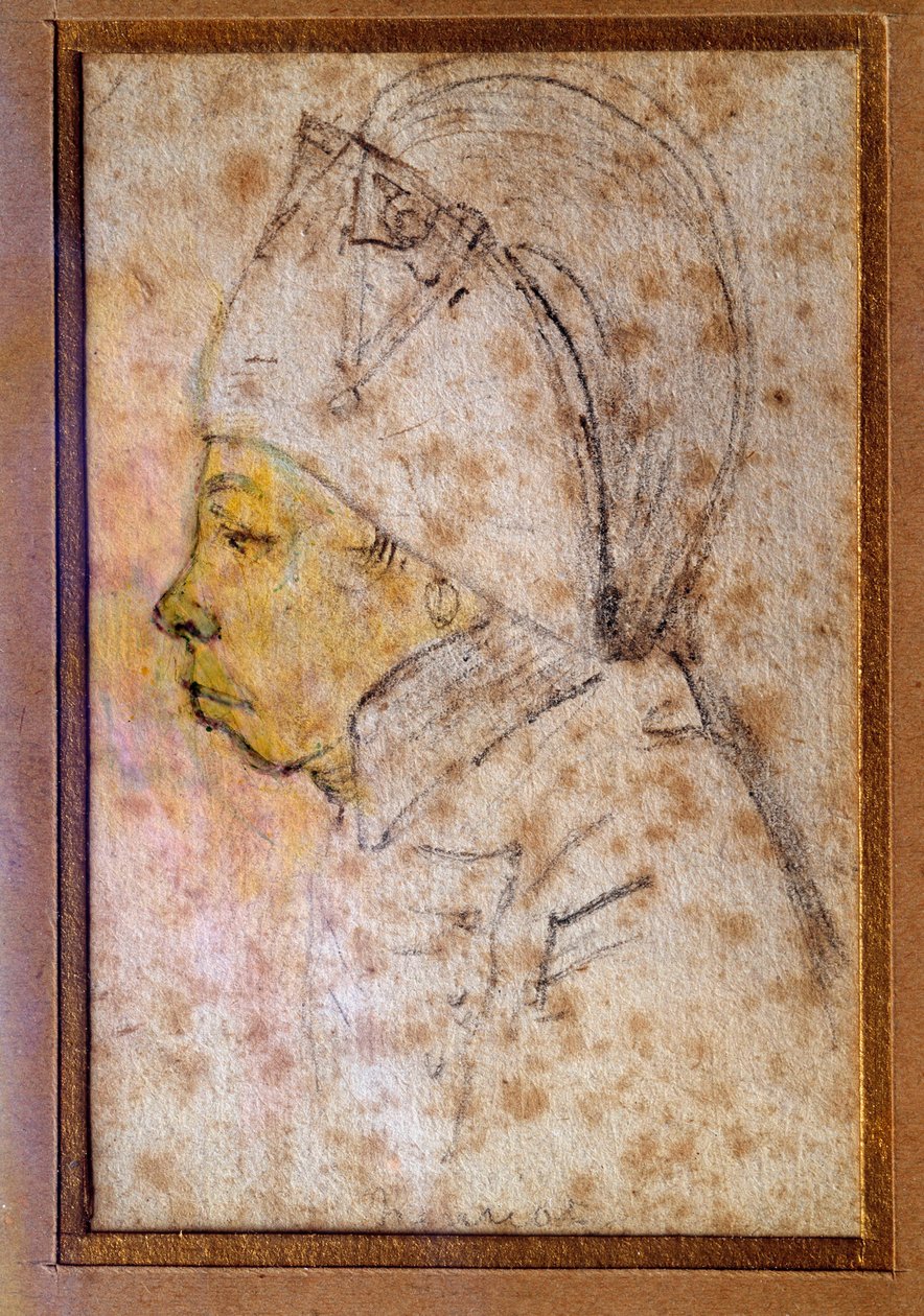 Portræt af Francois Hanriot (1761-1794) Tegning af Gabriel (1700-tallet), Paris, Musee Carnavalet af Georges Francois Gabriel