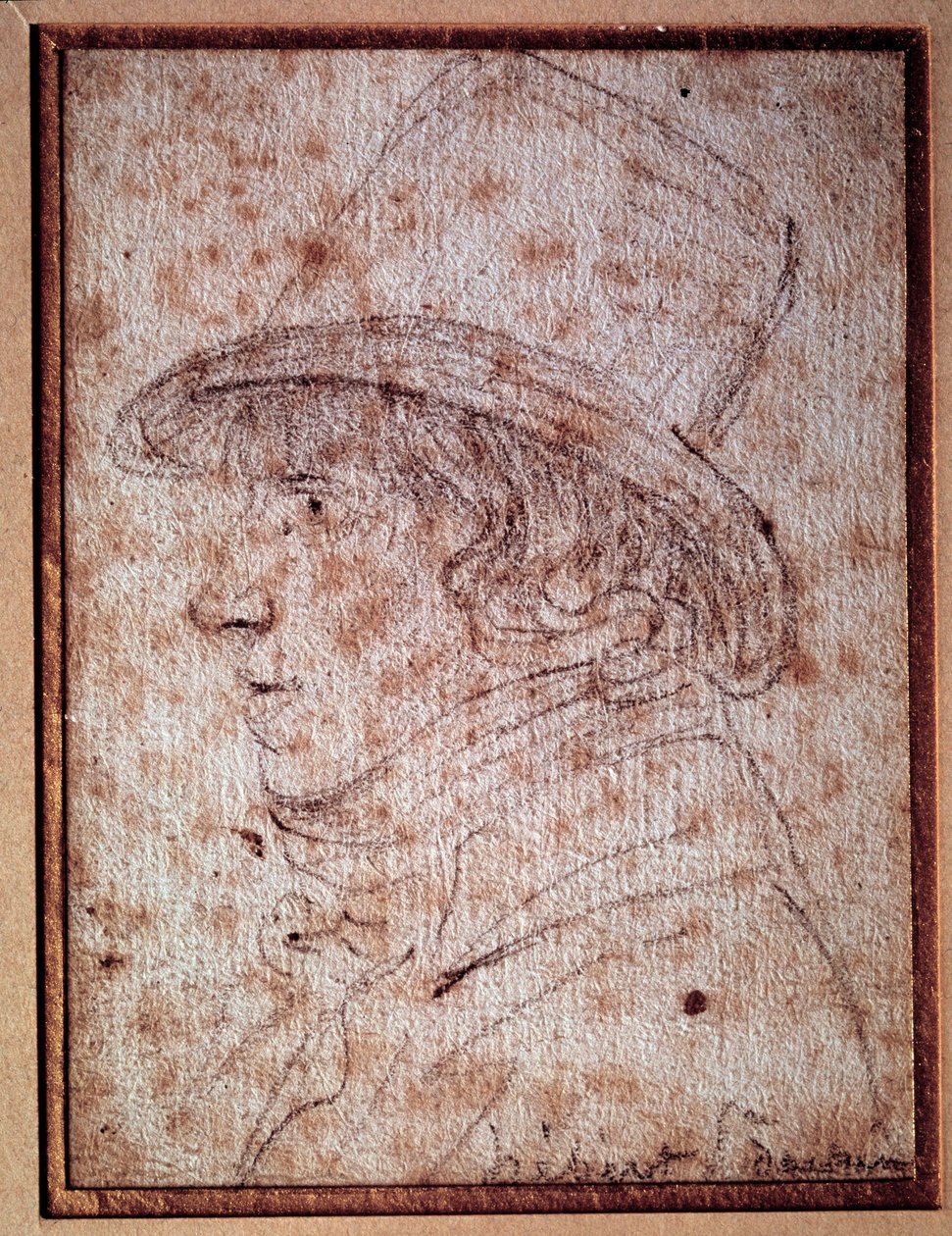 Portræt af Jacques Hebert (1757-1794) journalist og revolutionær politiker, grundlægger af avisen ""faderen Duchesne"". Tegning af Gabriel af Georges Francois Gabriel
