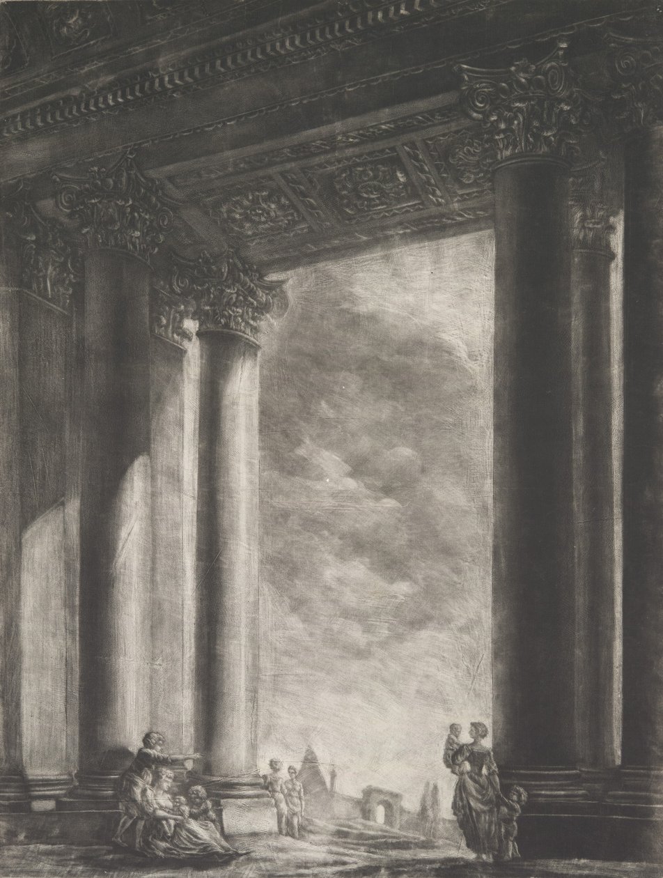 En udsigt over forhallen i Santa Maria Maggiore i Rom, 1765-67. af Georges François Blondel