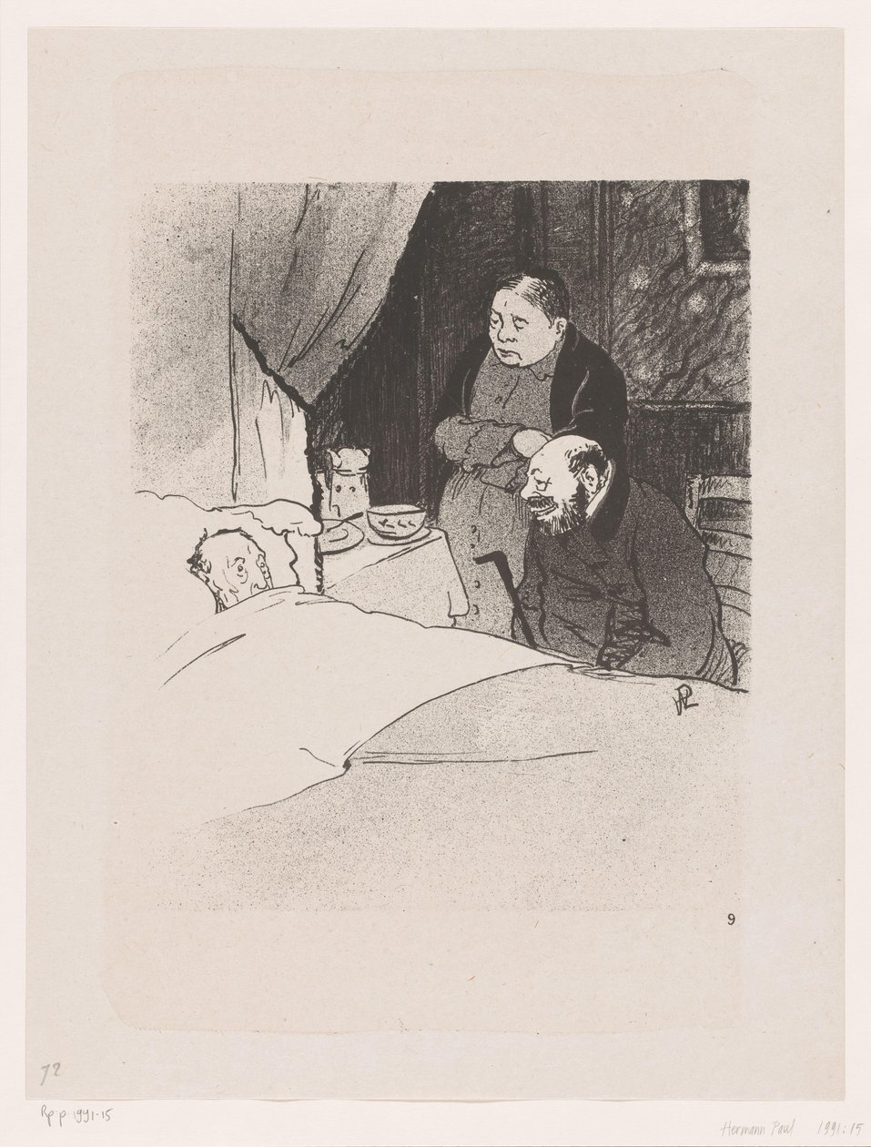 Zieke mand i sengen Han er syg (original titel) Naturens store skuespil; livet af Mr. Anybody (original serietitel) af Georges Hermann Rene Paul