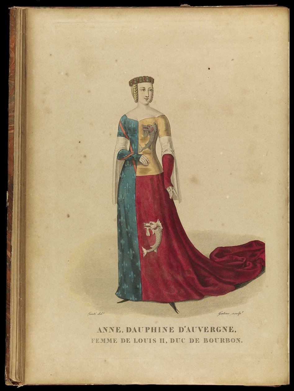 Anne af Auvergne 1358-1417, grevinde af Forez og hertuginde af Bourbon, slutningen af det 18. århundrede. af Georges Jacques Gatine