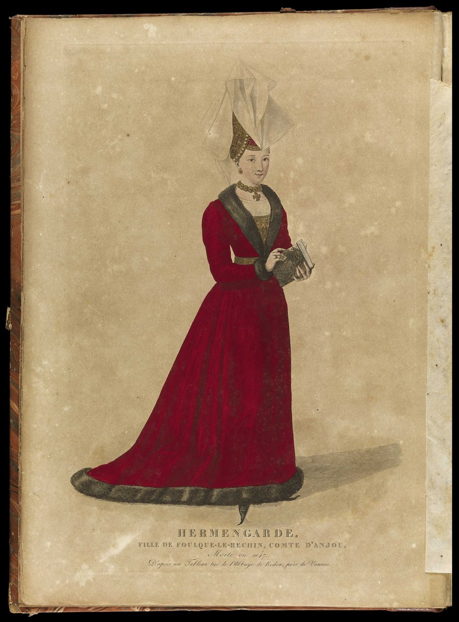 Ermengarde af Anjou, hertuginde af Aquitaine og Bretagne, slutningen af det 18. af Georges Jacques Gatine