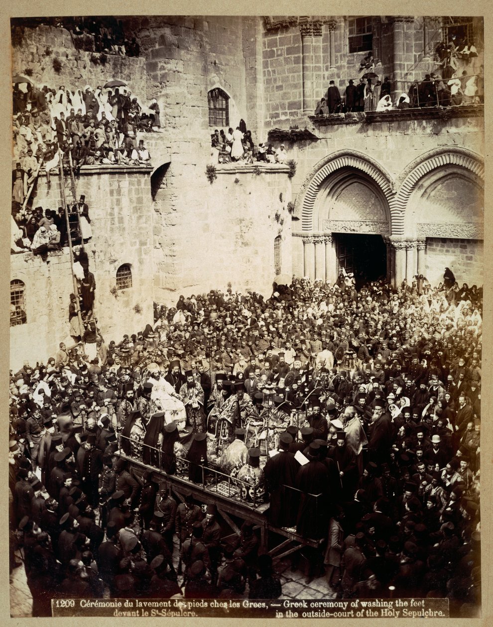 Ceremoni for fødderne, Den Hellige Gravs Kirke, Jerusalem af Georges Jeannin