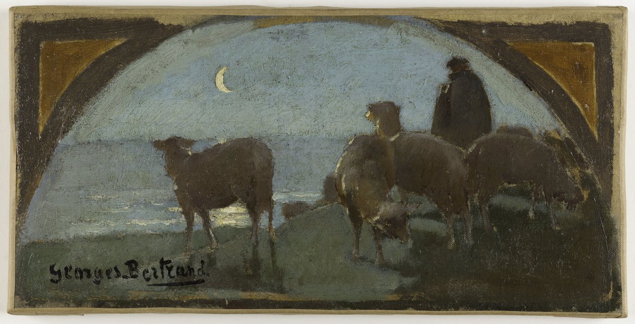 Skitse til spisesalen på Hôtel de Ville de Paris: La viande de mouton, ca. 1893 (olie på lærred) af Georges Jules Bertrand