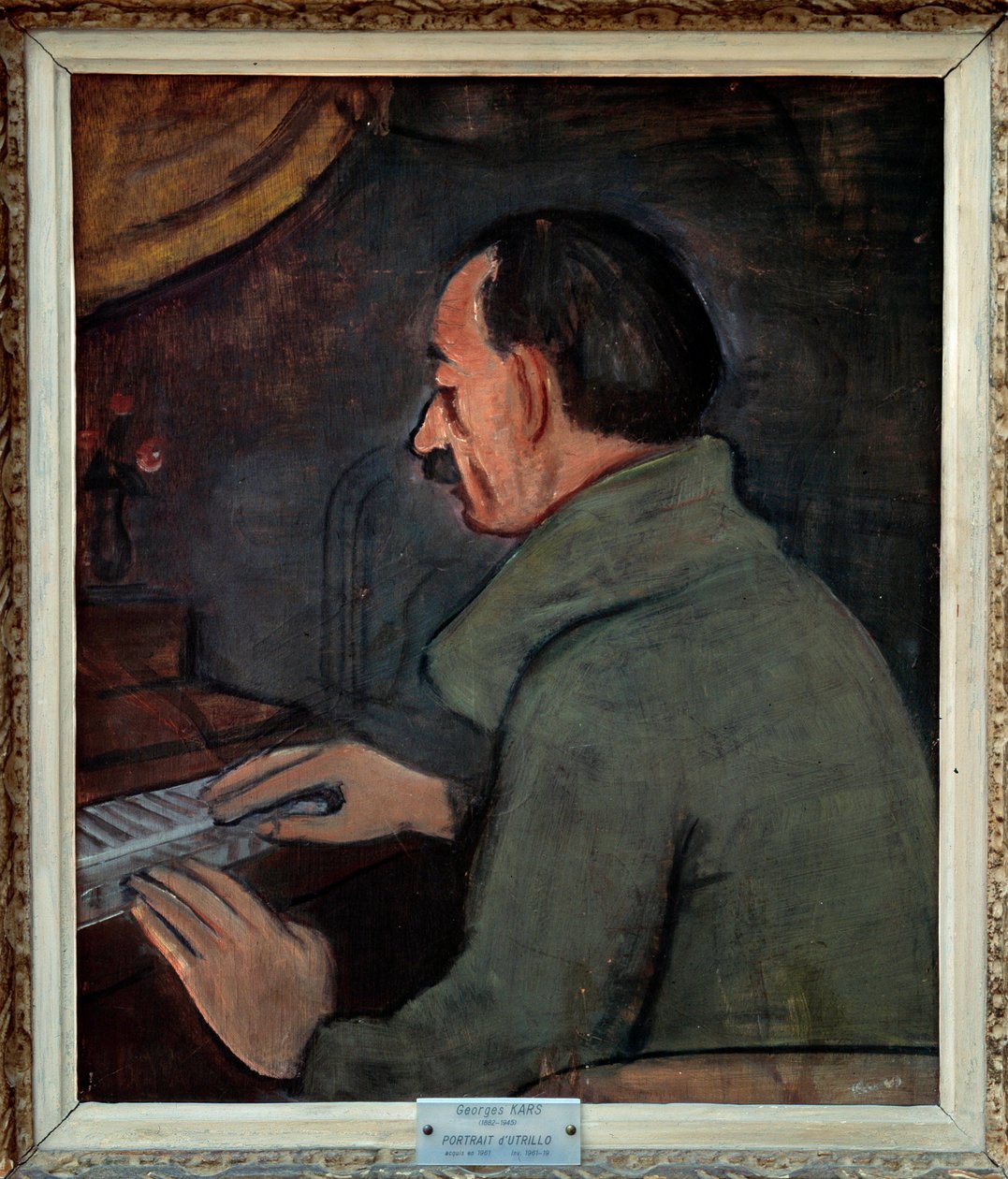 Portræt af Maurice Utrillo (1883-1955), fransk maler. Maleri af Georges Kars (1882-1955), 20. århundrede. Olie på lærred. Mål: 0,56 X 0,47 m. Lyon. Museum for Skønne Kunster. Forsigtig! Brug af dette værk kan være underlagt en anmodning om tredjepartsgodke af Georges Kars