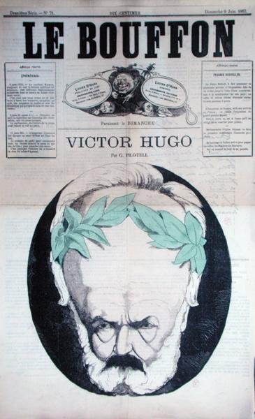 Karikatur af Victor Hugo (1802-85) fra forsiden af 