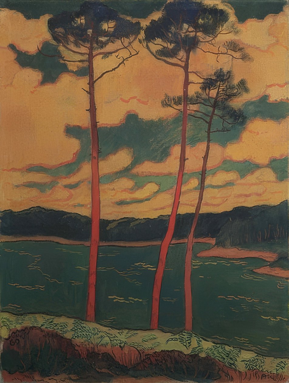 De røde fyrretræer. 1888 af Georges Lacombe