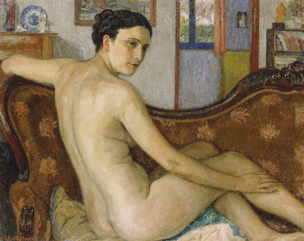 Baderen med sin Hund; Baderen med sin hund - De Baadster met Hondje, af Georges Lemmen