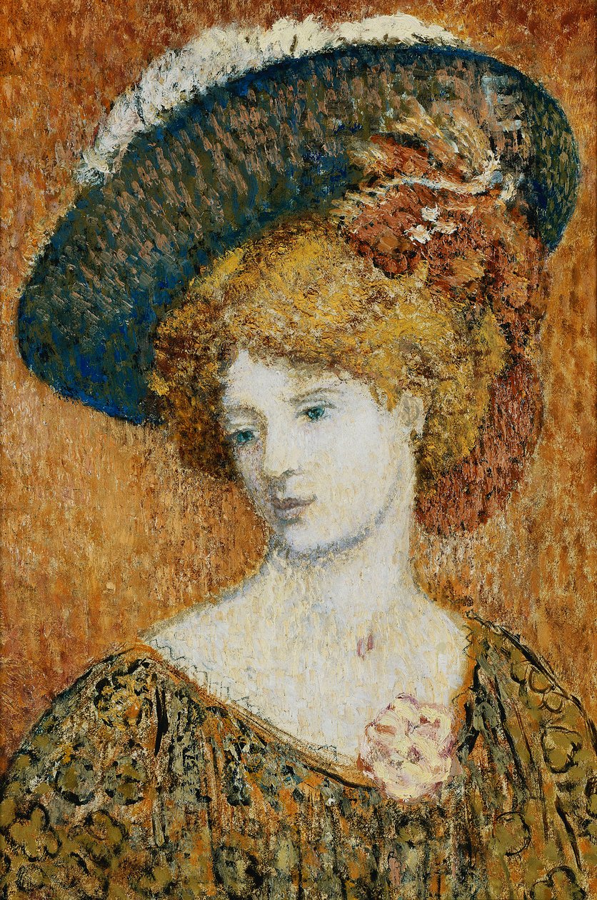 kvinde med hat; Femme au Chapeau - Kvinde med hat, af Georges Lemmen