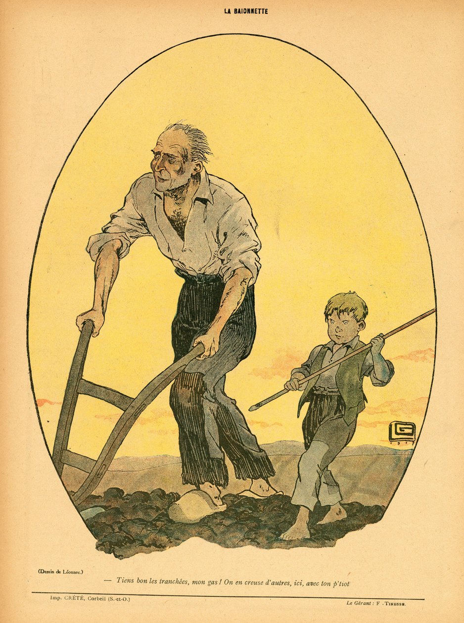 La Baionnette, satirisk i farver af Georges Leonnec