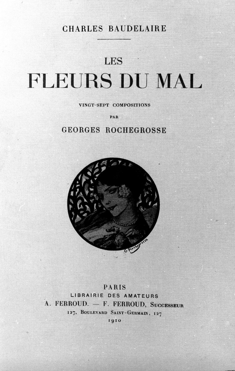 Frontispice af "Ondskabens blomster" af Charles Baudelaire (1821-1867) illustreret af Georges Antoine Rochegrosse (1859-1938) 1910 af Georges Marie Rochegrosse