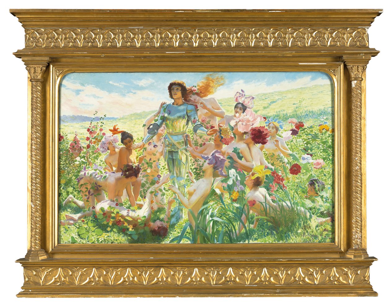 The Flower Knight (olie på lærred) af Georges Marie Rochegrosse