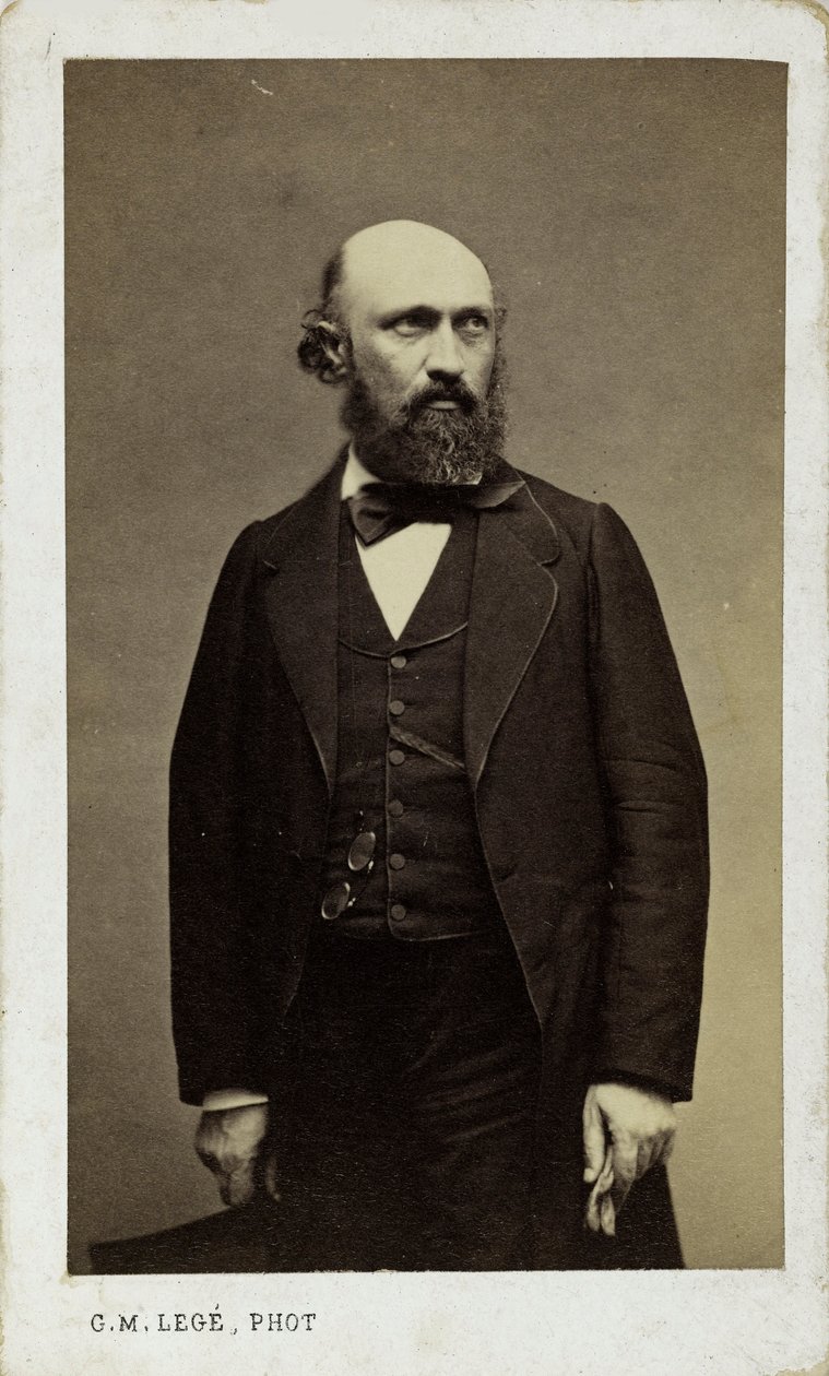 Portræt af pianisten og komponisten Louis Lacombe 1818-1884. af Georges Mathurin Legé