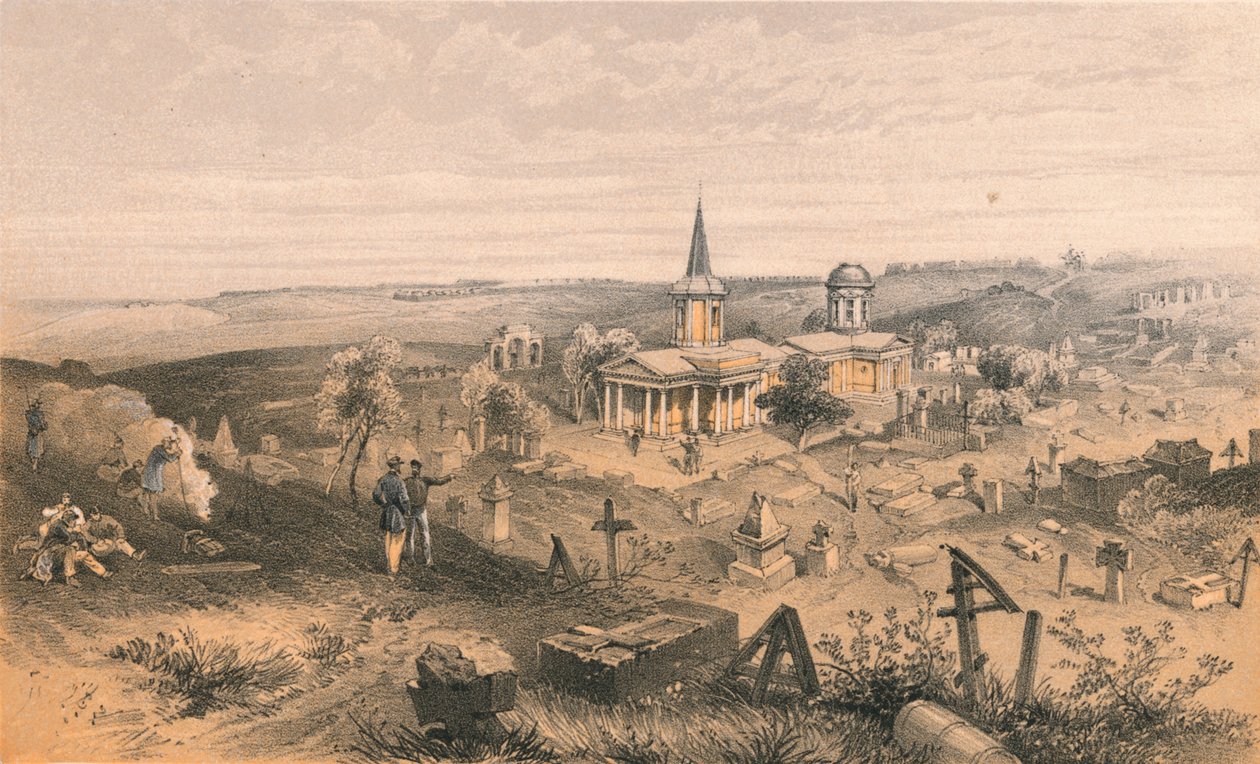 Quarantine Cemetery and Church with French Battery No. 50, 1856dani af Georges McCulloch