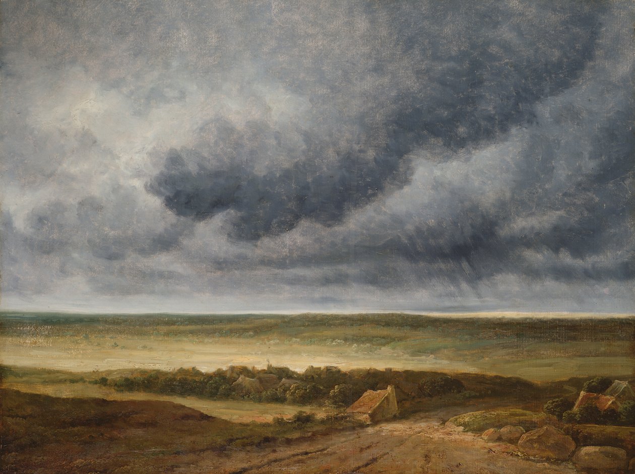 Vej nær en landsby af Georges Michel
