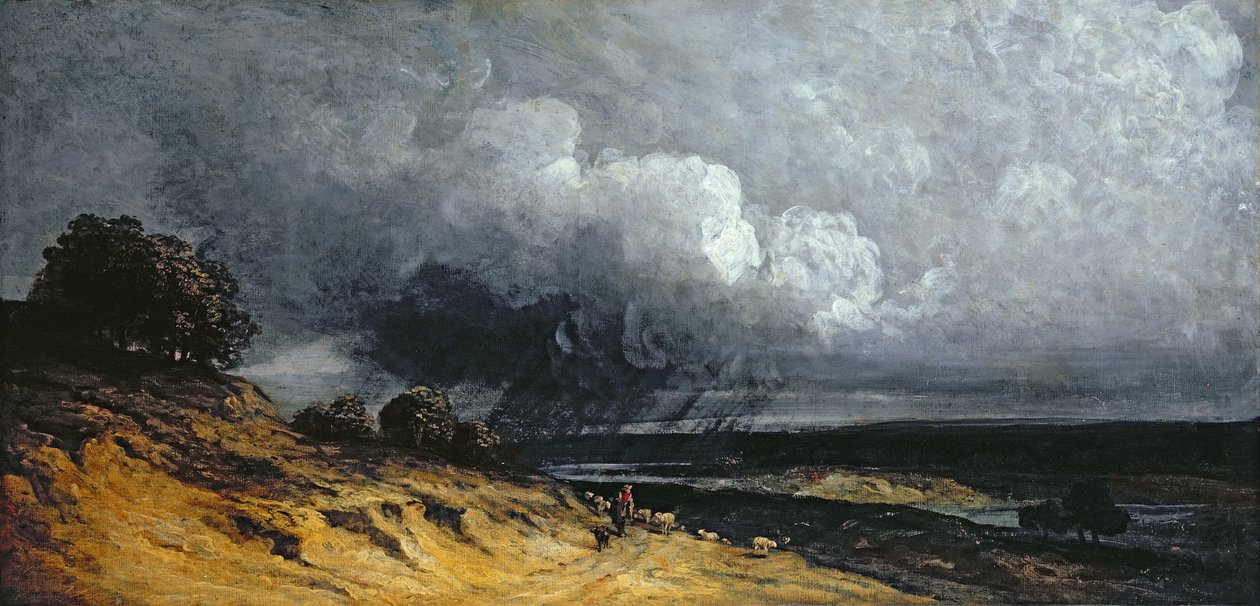 Storm nær Montmartre (olie på lærred) af Georges Michel