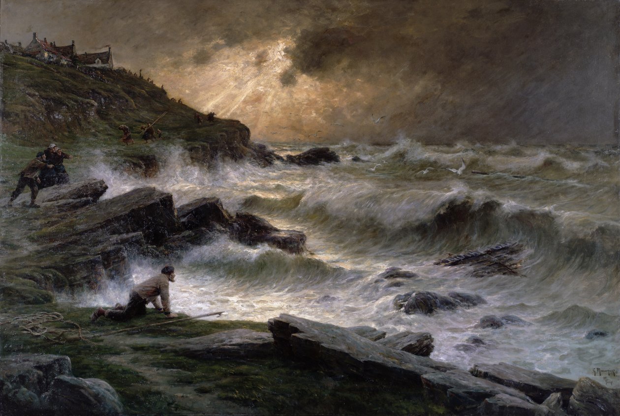 Wreckers ud for Bretagnekysten, 1911 af Georges Philibert Charles Maroniez