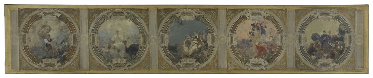 Skitse til Lobau-galleriet på rådhuset i Paris: Kunst. Historie. Filosofi. Den franske revolution. Videnskab af Georges Picard