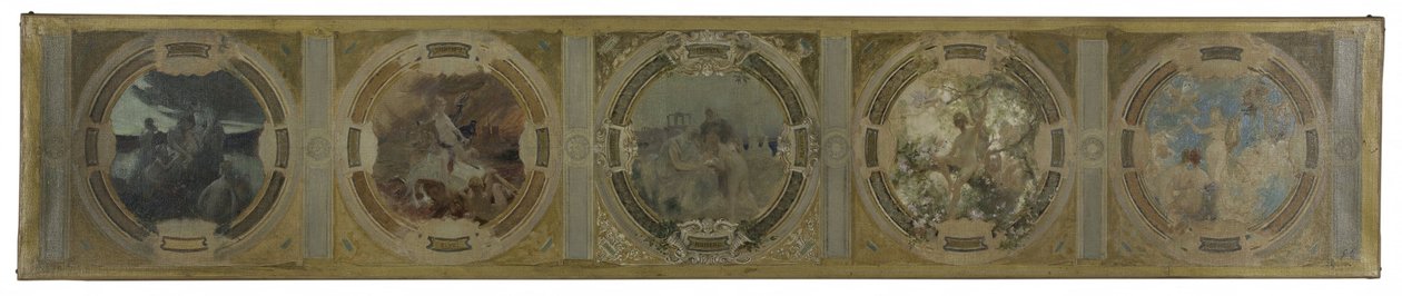 Skitse til Lobau-galleriet på rådhuset i Paris: Paris
