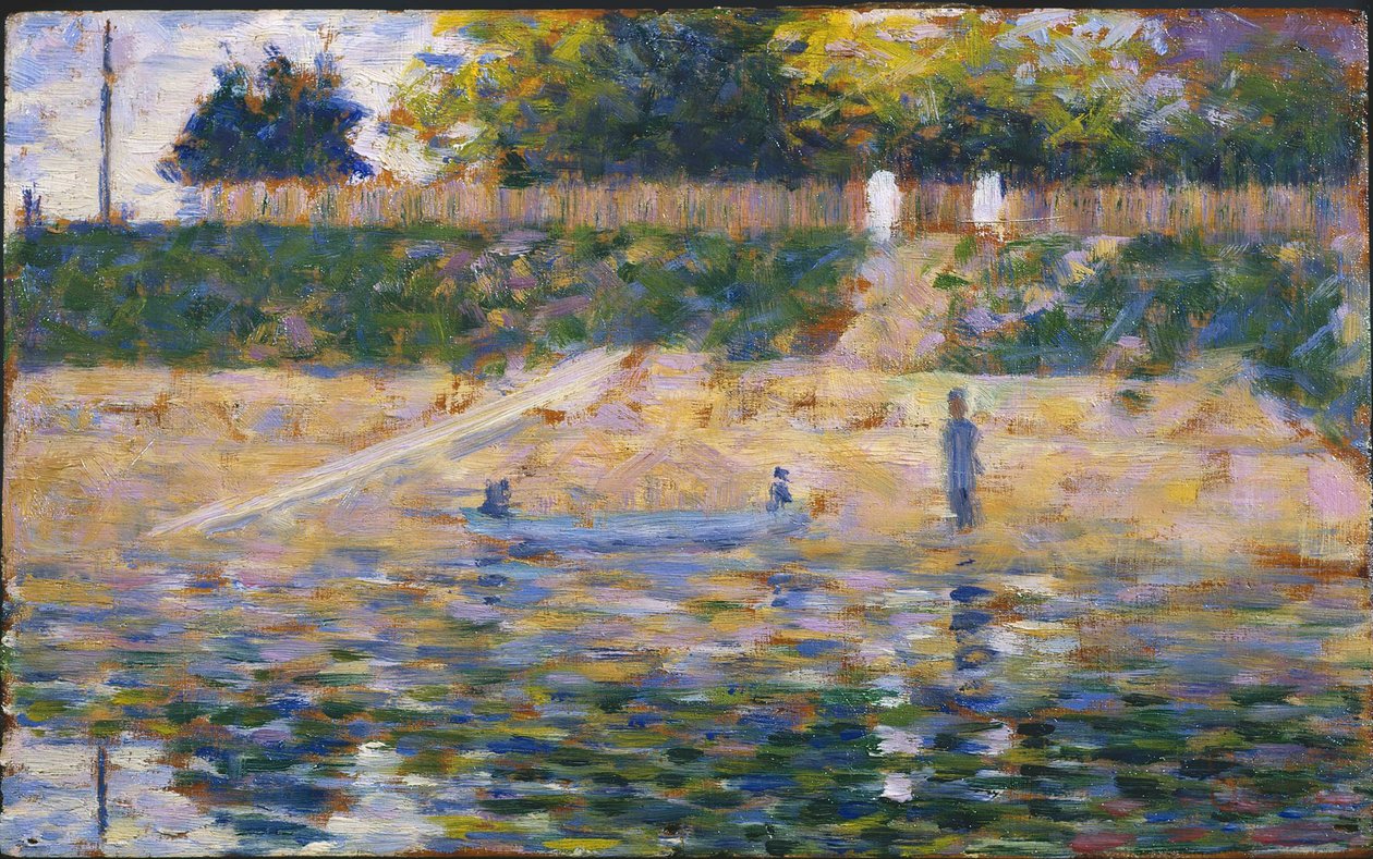 Både nær stranden ved Asnieres, ca. 1883. af Georges Pierre Seurat